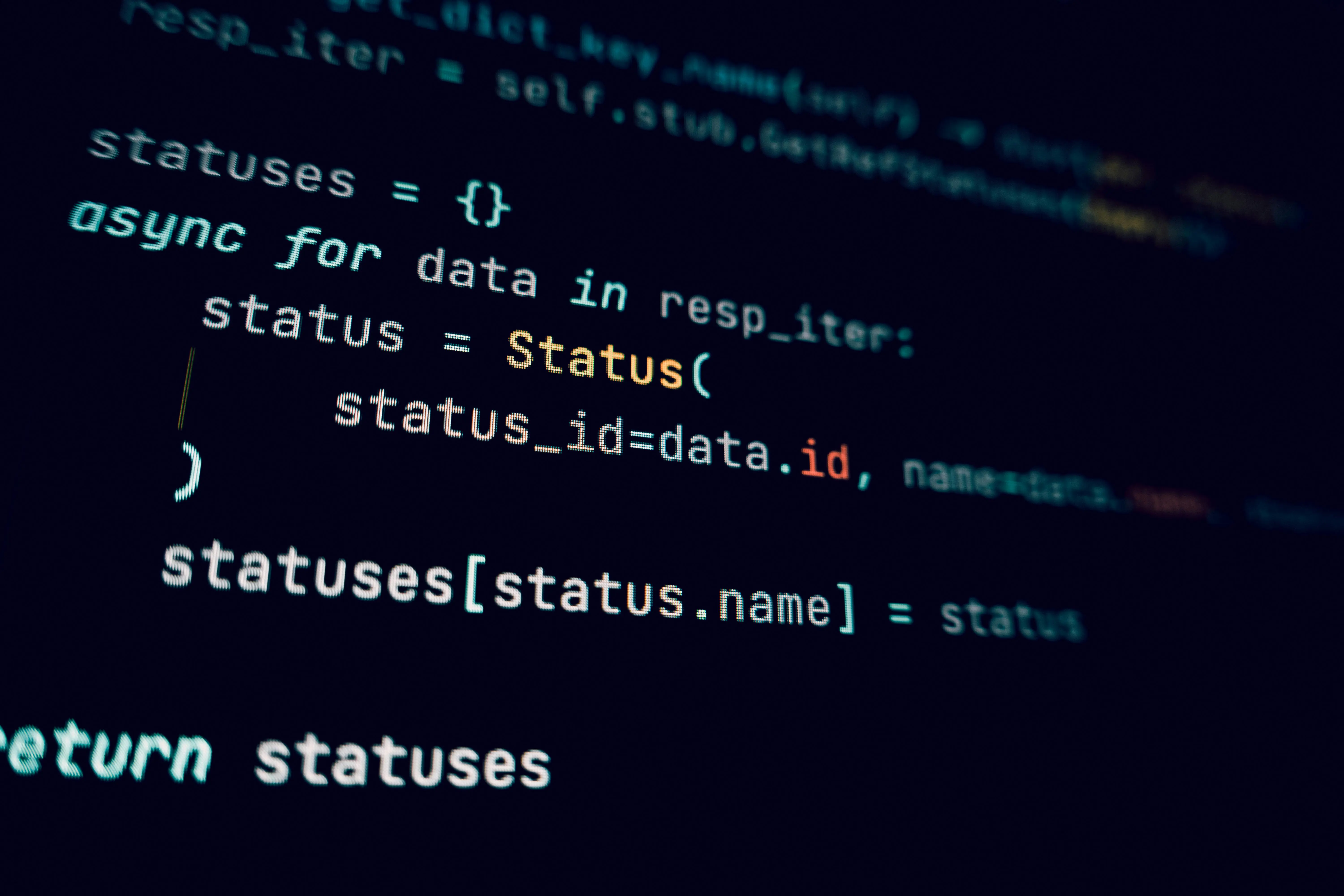 Agile software development environment displaying clean source code for custom enterprise application building